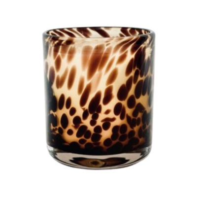 Leopard Print Glass Jar